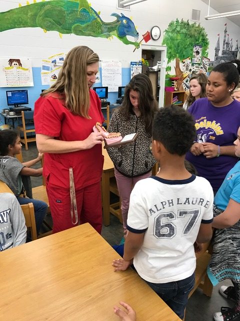 Human Body presentation with students and a nurse