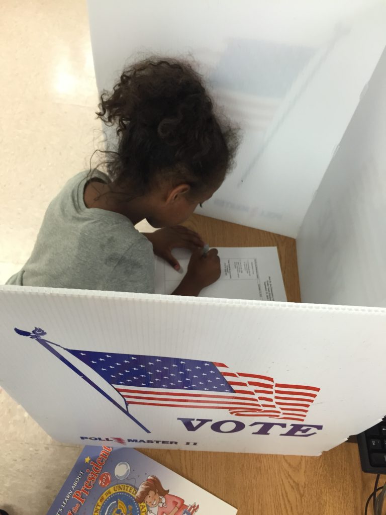 A student voting